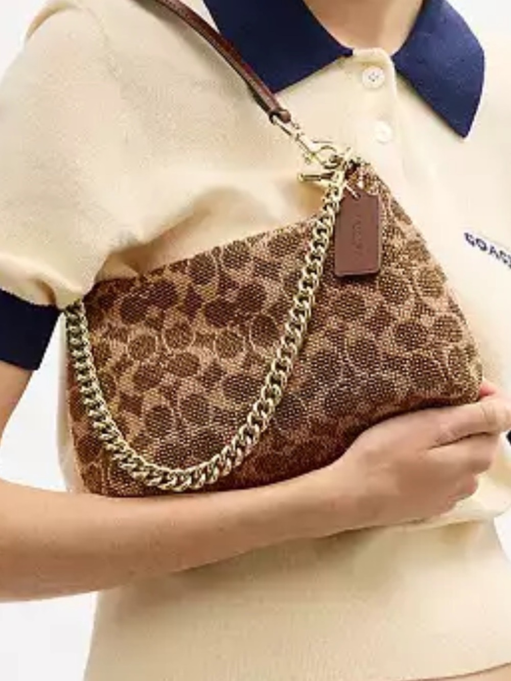 Authentic Coach beaded shoulder bag